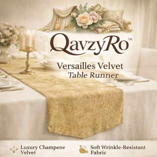 QavzyRo™ Versailles Velvet Table Runner – Luxury Decorative Dining Table Runner for Elegant Home Décor